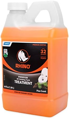 CAMCO Rhinoflex Enzyme Premium RV Holding Mank טיפול | כולל פורמולה בטוחה של ספיגה מתכלה, ניחוח אורן,